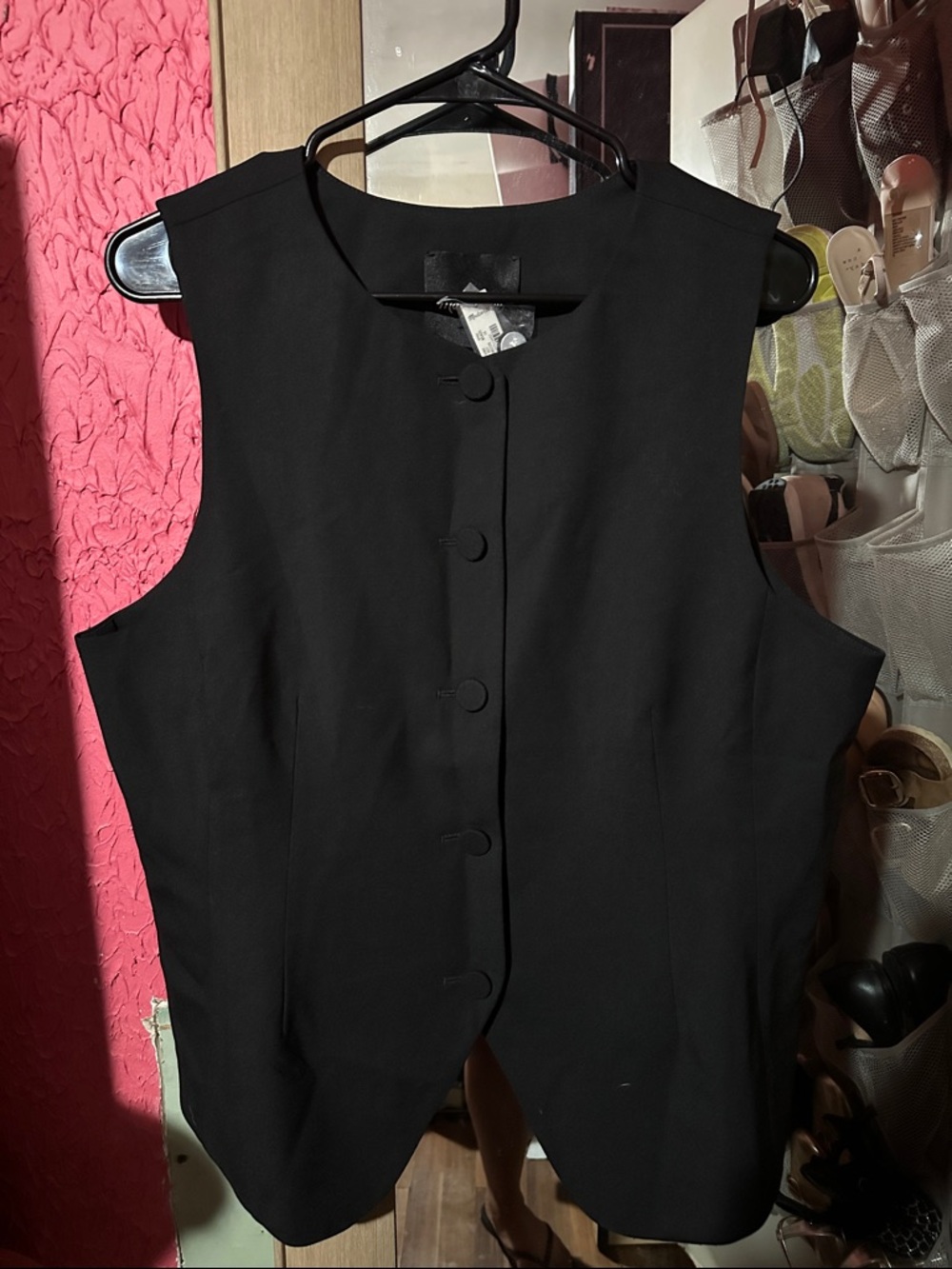 Madewell Black Sleeveless Button Front Vest